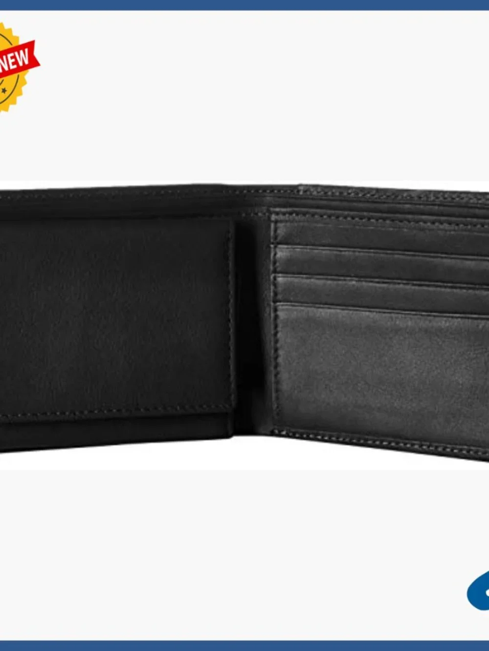 Men's RFID Blocking Leather Bifold Wallet with Double ID Display